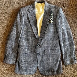 Vintage Austin Manor Blue‎ Lined Sport Coat Blazer Two Button 38R